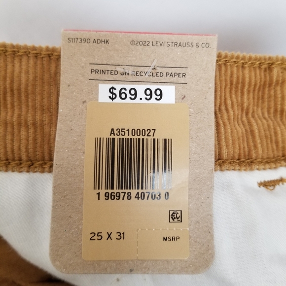 NWT Levi's '94 Baggy Corduroy Pants Size 25x31 - Picture 9 of 10